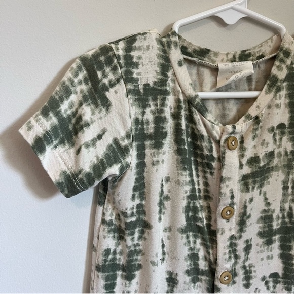 Kate Quinn The Woods Modal Green Shibori Short Romper Size 12-18m - Picture 2 of 5